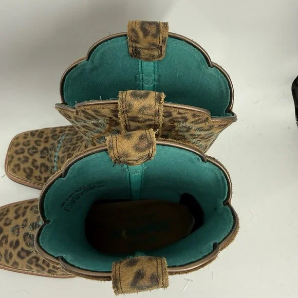 Ariat Kid's Primetime Leopard print Brown Leather US 1 Western Boot 10044422 - Picture 11 of 12